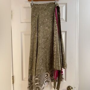 Silk Sari Wrap Skirt Reversible